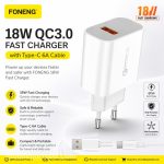 FONENG 18W Fast Charger QC3 with Type-C 6A Cable - Image 2