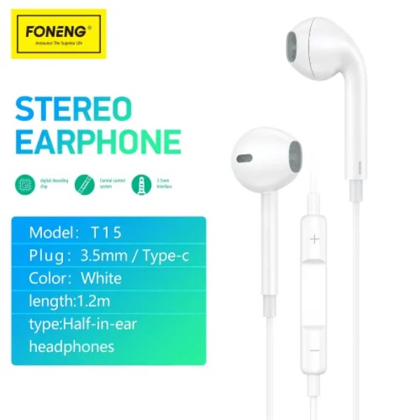 FONENG T15 Half-In-Ear 3.5mm Heavy Bass Earphone Price in Bangladesh